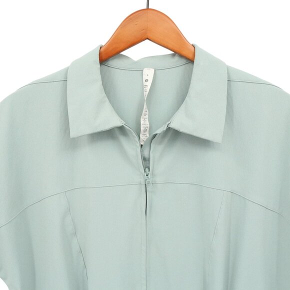 Lululemon Stretch Rib Pocketed Shorts Romper Jumper 6 in Silver Blue Green - Picture 6 of 10